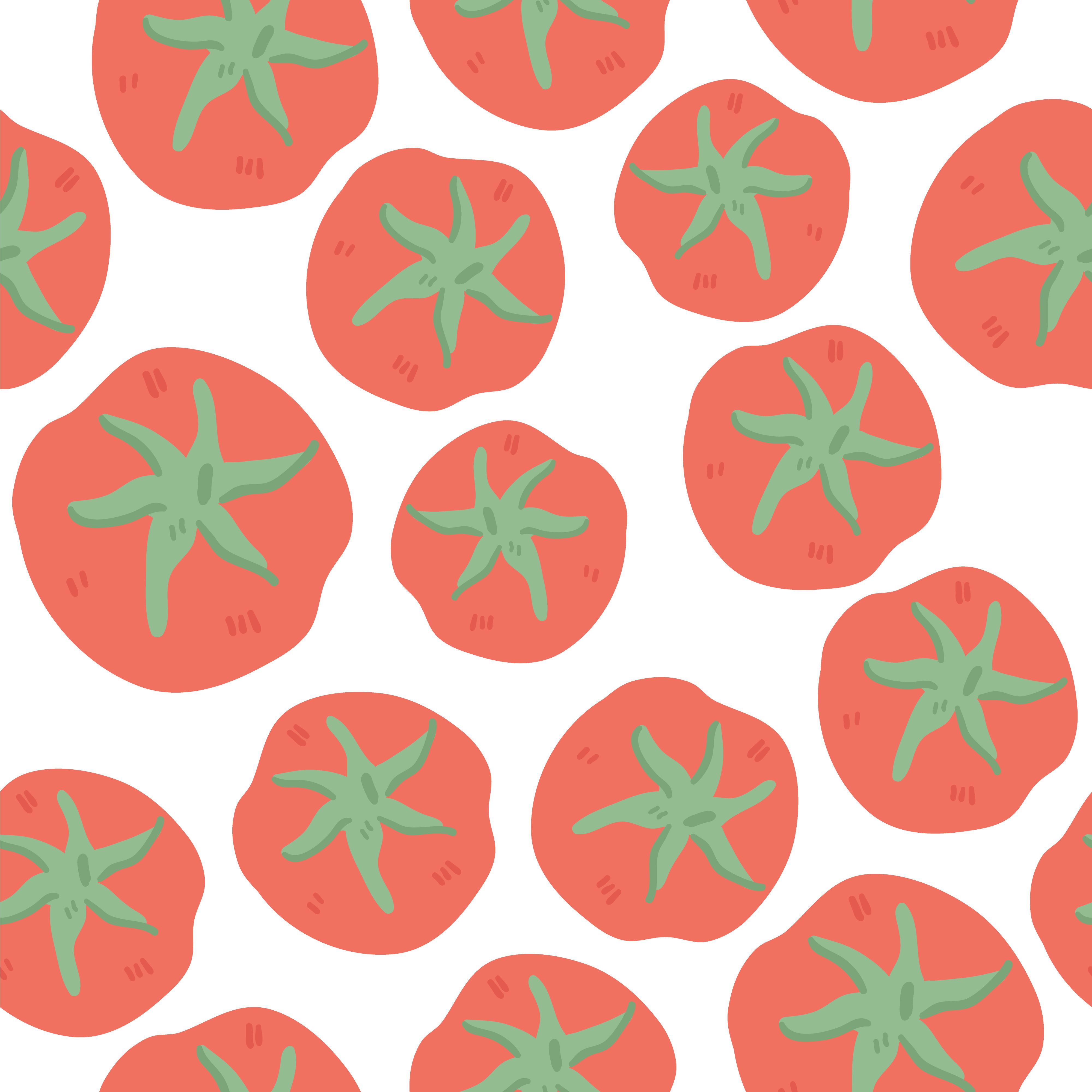 Fresh tomatoes hand drawn as a seamless pattern