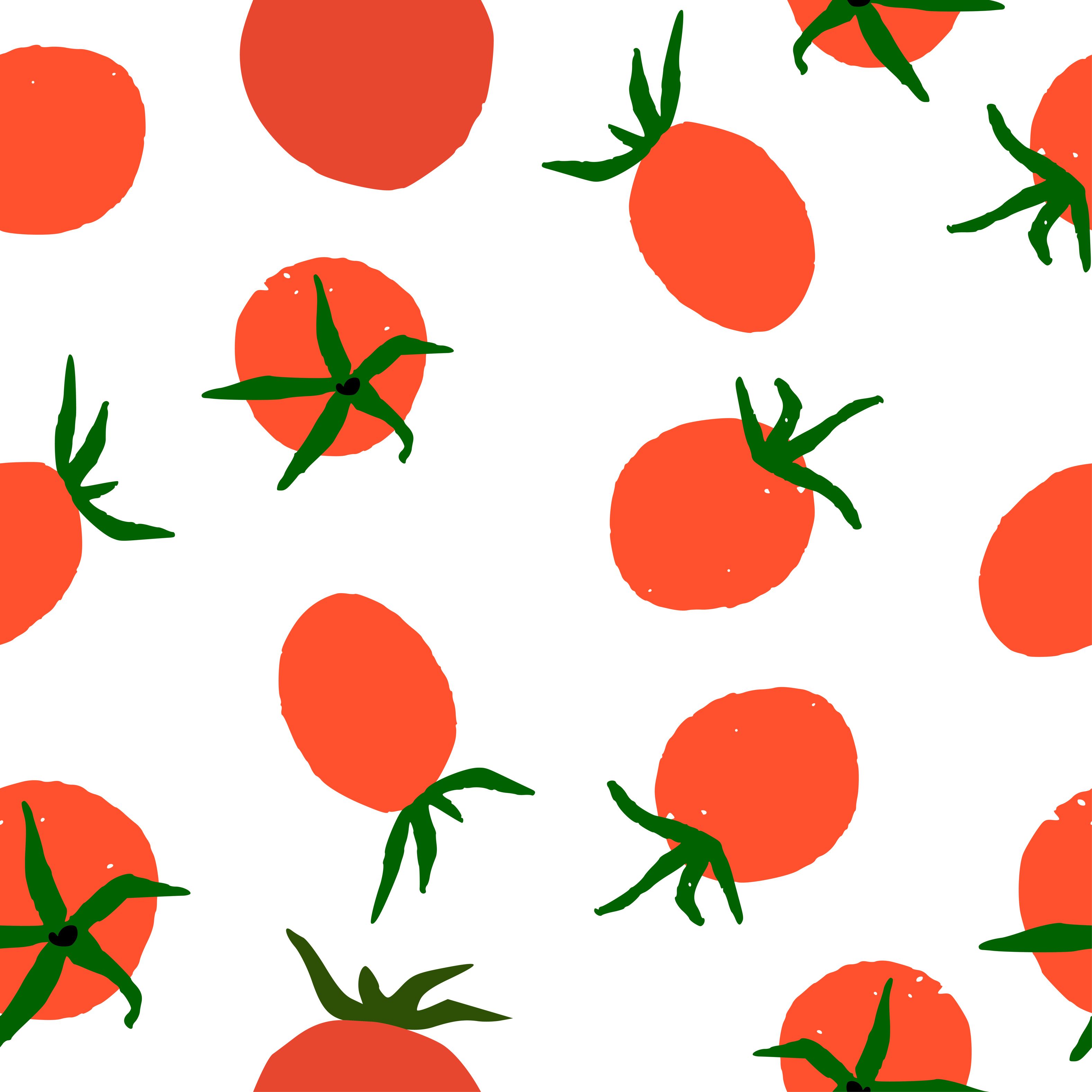 Tomatoes grouped in a pattern